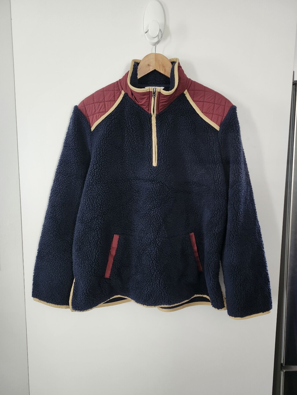L.L. BEAN Signature Quarter Zip Navy Sherpa Pullover Sweater | Gorpcore Heritage